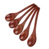 5Pcs Wooden Soup Spoon with Curved Handle Multi Purpose Rice