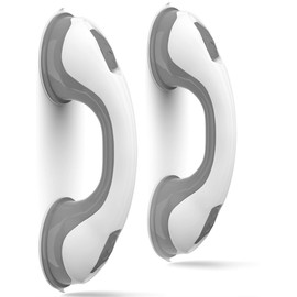 NL'AAHCÉ Grab Bars for Shower Heavy-Duty (2Pack) 12-Inch ADA Compliant Grab Bar for Seniors Shower Handles for Elderly Suction Handicap Safety Handrail for Bathroom Bathtubs Toilet Tiles Glass