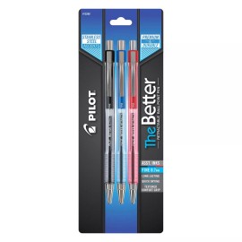 Pilot 15268 Better Retractable Fine 0.7mm Ballpoint Pens Asst Colors, Pack of 3