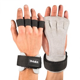 Verri | Calleras Gym de carnaza de Res con Strap para Levantamiento de Pesas, Crossfit, rutinas, Entrenamiento en Gimnasio, Beige, M - G - EX