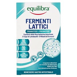 equilibra Integratori Alimentari, Fermenti Lattici, 5 Miliardi U.F.C., Integratore a Base di Fermenti Lattici ad Azione Probiotica, con Inulina, Equilibrio Flora Intestinale, 10 Bustine Orosolubili