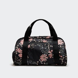 Pander 28L Large Gym Duffle Bag with Shoe Compartment, Fit for Travel, Weekend, Sports, Workout, Overnight.(Black Floral)