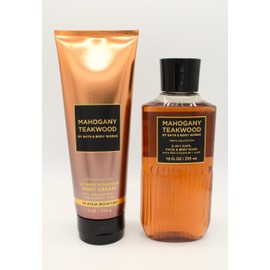 Generic Mahogany Teakwood, Bath and Body, Bundle Set of Body Wash and Body Cream