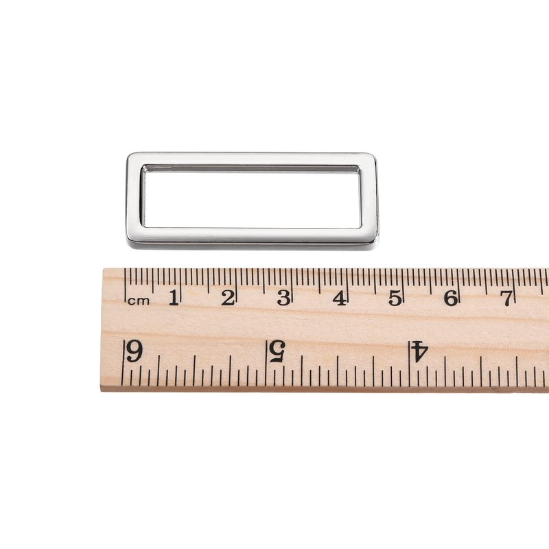 sourcing map Metal Rectangle Ring Buckles 39x12.5mm for Bags Belts
