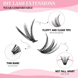 TOEECY Falsche Wimpern Extensions Cluster Lashes Fake Cat Eye Lashes Künstliche Wimpern Individual DIY Lashes Natürliche Wimpern Einzel Natural Lashes(30D)