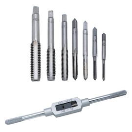 Kit Broca Machuelos Milimetrico Maneral Ajustable Roscador M3-M12 con Llave 8pzs
