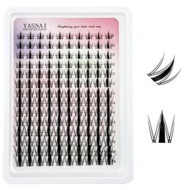 Fairy Lash Clusters Manga Lash Extensions, YASNAI Cluster Eyelash Extensions C Curl Individual Lashes 8-18MM 140pcs, Wet-Look Spiky Anime Lashes Eye Lash Clusters Ultra-Thin Clear Lash Band