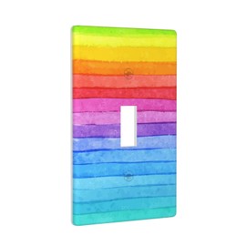 Colorful Tie Dye Rainbow 1 Gang Light Switch Cover Single Toggle Wall Plate Outlet Cover Decorative Faceplate Electrical Switchplate Home Decor 4.5" X 2.76"