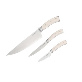 DURA LIVING 3-Piece Chef Knife Set - Ultra Sharp Forged High Carbon German Stainless Steel, Ergonomic Handles, 8 Inch Chef, 5 Inch Utility, 3.5 Inch Paring Kitchen Knives Set,