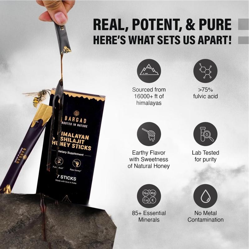 Pure Himalayan Shilajit Sticks with Organic Honey & Saffron –