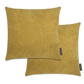 MAGMA Kissenhülle ALFA (2er-Set) samtweicher Velour (ca. 50x50cm, senf)