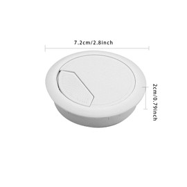 Pack of 4 Cable Grommets Plastic White Desk Grommet Round Wireless Cable Bore Diameter 60 mm Cable Guide for Push-in Desk Channel Cable Passage
