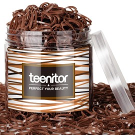 Teenitor Elastic Hair Bands, Elastics for Hair, Hair Elastics, Rubber Bands for Hair, Small Hair Ties, 2000pcs, Light Brown