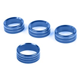 AuTK Aluminum Alloy HVAC Knob & Light Switch Cover Kit for Jeep Wrangler JL/JLU & Gladiator JT 2018-2025 (4Pcs Blue) - AC Climate Control Panel Trim Rings, Metal Interior Upgrade Accessories
