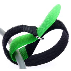 20 x 40 cm x 40 mm Resealable Velcro Cable Ties Neon Green with Metal Eyelet - Cable Velcro Tape 400 mm Reusable