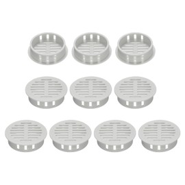 sourcing map 10Pcs 35mm/1.4in Air Vents Circular Soffit Vents, Light Grey Plastic Soffit Vent Cover for Bathroom Home, Office, Kitchen, Cabinet, Wardrobe