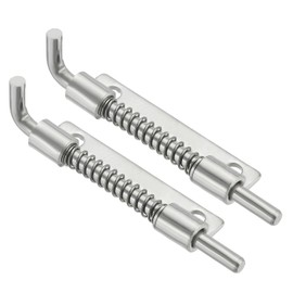 sourcing map Spring Loaded Latch Pin 3.35 x 0.69 Inches, Left Spring Loaded Barrel Bolt for Cabinets Trailer Doors Chests Gate Stainless Steel Silver Pack of 2