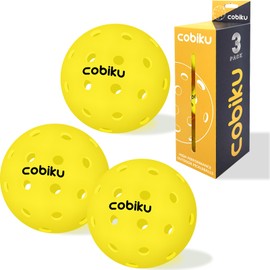 COBIKU Premium Outdoor Pickleballs Balls 3Pack - USAPA Approved Tournament and Competition Pickleball with Perfectly Balanced and Visibility, 40 Hole Pickleball Ideal for All Skill Levels - Yellow
