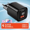 Eaxus® USB A + USB C Charger with Display -