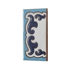 Medelo-02 Hand Painted Ceramic House Numbers 7.5cm x 3.7cm Spanish Letters and Symbols Tiles and Filigree Frames (End)