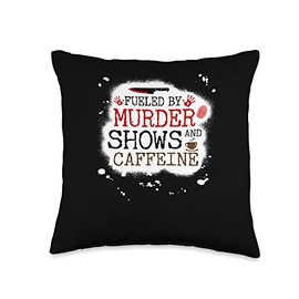 Fueled by Murder Shows and Caffeine, True Crime and Coffee Throw Pillow