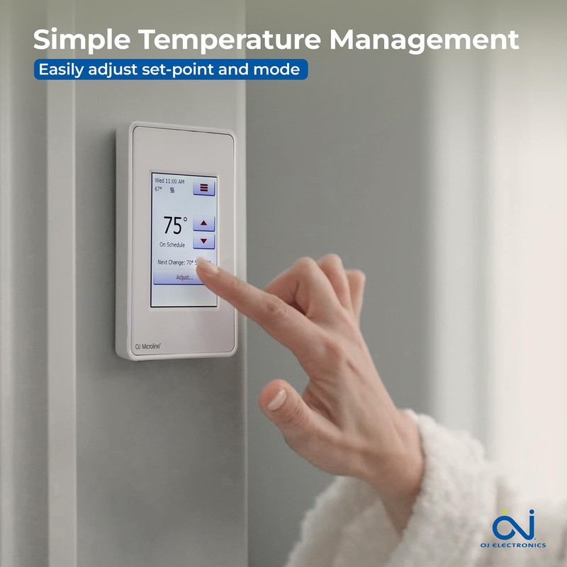 OJ Microline Touchscreen Programmable Radiant Floor Heating Thermostat 120/240V, Dual