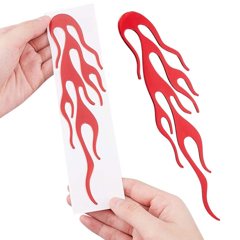 8Pcs 4 Colors Flame Car Stickers Flame Reflective Sticker Car