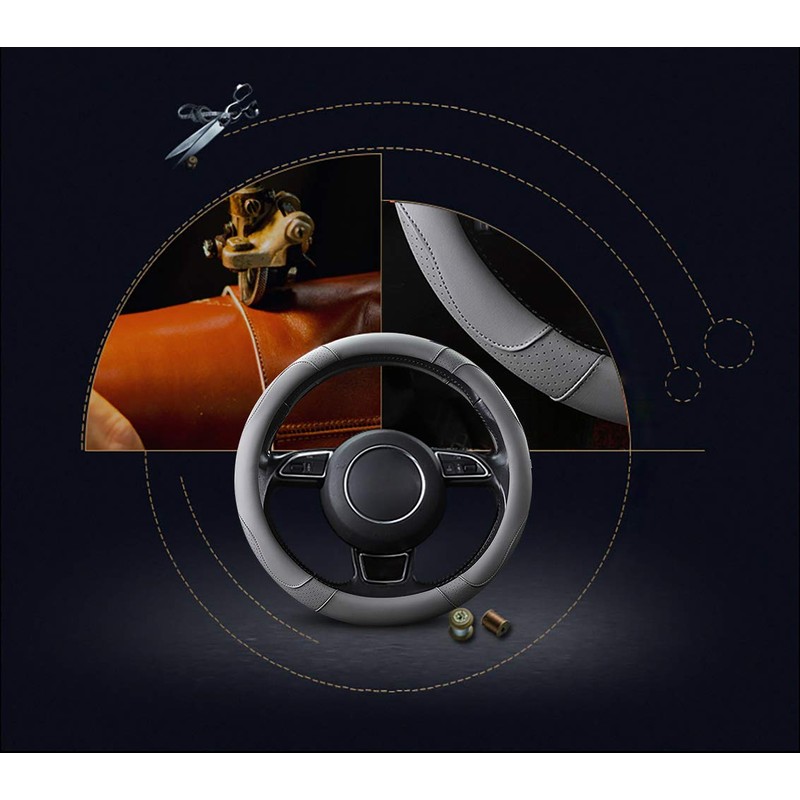 SFONIA Car Steering Wheel Cover Steering Wheel Protector Microfiber Leather