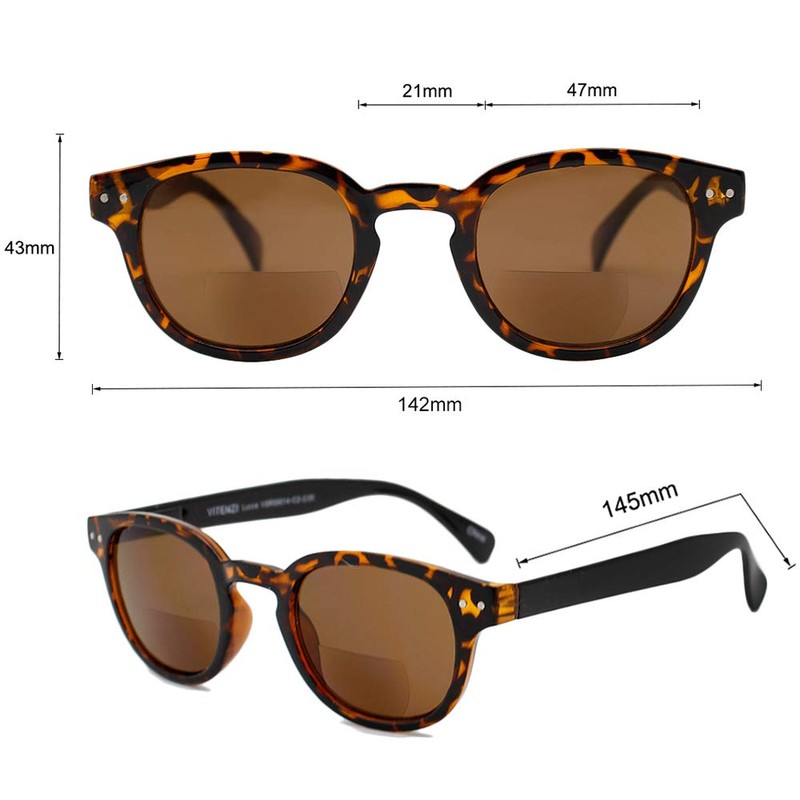 VITENZI - Gafas de sol bifocales vintage para leer bajo