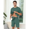 EISHOPEER Men's Lounge Wear Set with Round-Neck Top and Short