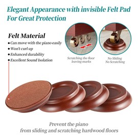 Piano Caster Cups - Upright Piano Wheel Floor Protectors Piano Coasters .Set of 4