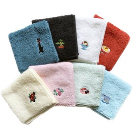 Kyosuu Kurumin Imabari Towel Handkerchief Set, Embroidery, Gift, 9.8 x 9.8 inches (25 x 25 cm) (Assorted, Set of 8)