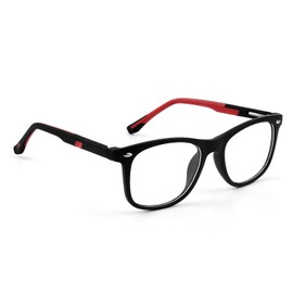 GCNWW Blue Light Glasses Kids | Teens, Anti Blue Light Glasses with Black Frames and Red Temples, Suitable for Use in Places Such as Playing Games Watching TV Playing with Mobile Phones