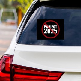 Stop Project 2025 Vinyl Sticker, Resist Hate Decal, Anti-Trump, Statue of Liberty, Resist Fascism Car Bumper Sticker, 6" x 4.5"