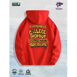 Kanye West "College Dropout" Graphic Hoodie 100% Cotton US Warehouse 7 ColorsColor: Red, Size: S
