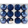 Set Of 12 Midnight Blue Navy Christmas Tree Baubles Decorations