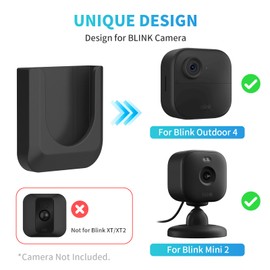 Blink Mini Camera Adhesive Wall Mount Bracket, Strong Adhesive Durable Camera Mount Stand for Blink Mini Indoor Camera, No Drill, No Screws (for Blink Mini 2/Blink Outdoor 4-Black)
