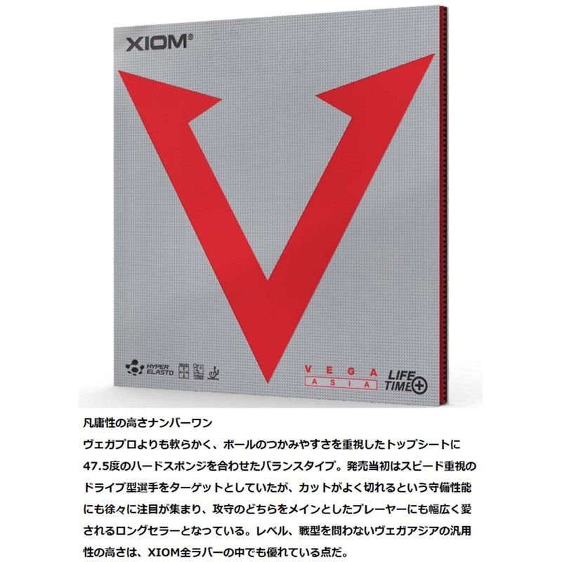 XIOM 10451 Table Tennis Rubber Soft Back Vega Asian Red