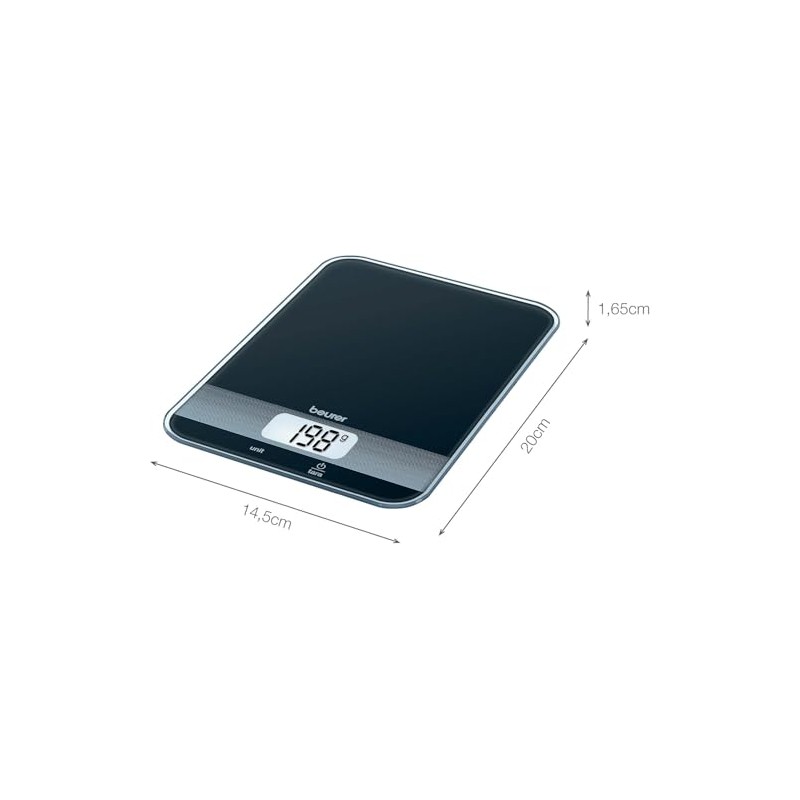 Beurer KS 19 slate kitchen scale, glass