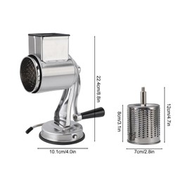 Manual Vegetable Grater, Stainless Steel Hand Crank Slicer Shredder with 5 Blades Non Slip Julienne Grater Kitchen Tool with Handle Cutter for Potato Carrot Cheese (Original Color)