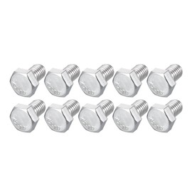 METALLIXITY Hex Bolts (M8-1.25 x 16mm) 10Pcs, 304 Stainless Steel 18-8, UNC Coarse Thread, Fully Threaded, External Hex Drive, Hex Head Screw Bolt - for Furniture Repair