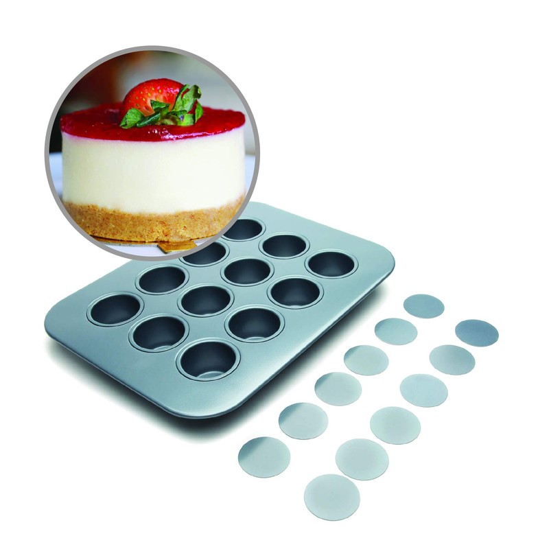 Fox Run Mini Cheesecake Pan with Removable Bottoms, Non-Stick, 10.5