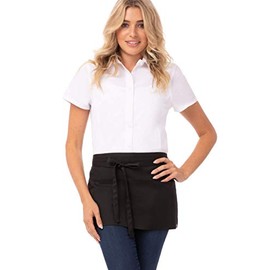 Chef Works Unisex Waitress Apron, Black, One Size