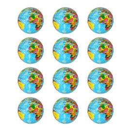Kulannder Globe Stress Balls, 12 Pack Mini Foam World Globe Squeeze Stress Balls for Children and Adults (Blue)