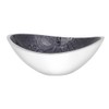 Bitto Jalina Incense Bowl Grey with Paisley Pattern, Oval Aluminium