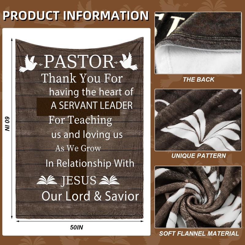 Cutecrop 2 Pcs Pastor Appreciation Gifts for Men Pastor Throw