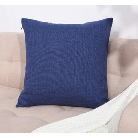 TangDepot Heavy Lined Linen Cushion Cover, Throw Pillow Cover, Decorative Pillow Covers, Indoor/Outdoor Pillows Shells, Cushion Cover - (12"x12", Royal Blue)