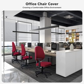 Office Chair Cover, Stretch Cover for Office Chair, Universal Office Computer Chair Cover, Rotatable Office Chair Covers, Removable, Washable Office Chair Covers (Blue, 1 Piece)-F