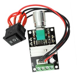 ZHITING 1203BB 6V-28V 3A 80W DC Motor Speed Controller, PWM Motor Speed Controller, Adjustable Reversible Motor Driver Switch, Low Voltage Control Module Controller with Button