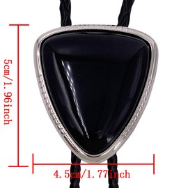 XGALBLA Bolo tie Black Stone Vintage Native American Triangle for Men